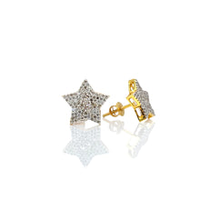 Load image into Gallery viewer, 0.33 CT. Natural Diamond Star Shape Stud Earrings In 10 KT Yellow Gold