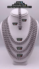 Load image into Gallery viewer, 8mm Miami Cuban Link Chain/Bracelet In Silver With CZ