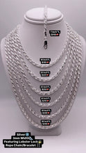 Load image into Gallery viewer, 3mm Rope Chain/Bracelet In Silver