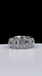 9mm Cuban Link Men’s Ring In Silver With CZ
