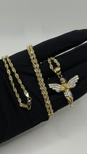 Load image into Gallery viewer, Angel Pendent &amp; Rope Chain Combo In 10 KT Gold