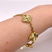 Load image into Gallery viewer, 5 Clover Bracelet In 10 KT Yellow Gold