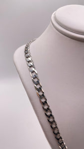 5.8mm Solid Curb Link Chain In 10 KT White Gold