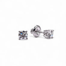 Load image into Gallery viewer, 0.50 CT. Lab Grown Diamond Solitaire Stud Earrings In 14 KT White Gold