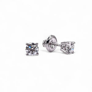 0.50 CT. Lab Grown Diamond Solitaire Stud Earrings In 14 KT White Gold