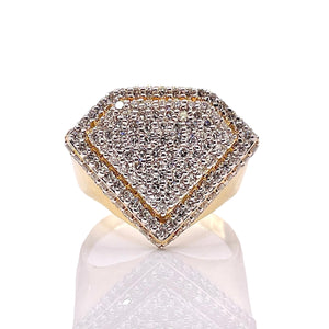 1.49 CT. Diamond Shaped VS-VVS Natural Diamond Ring In 10 KT Yellow Gold