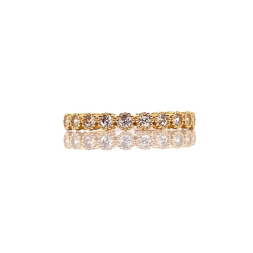 CZ Women’s Band In 10 KT Yellow Gold