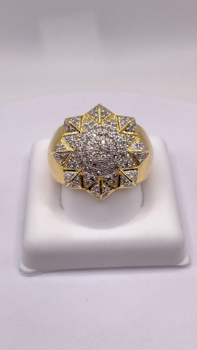 0.90 CT. Natural Diamond Men’s Ring In 10 KT Yellow Gold