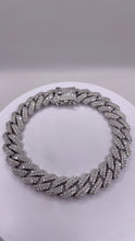 Load image into Gallery viewer, 12mm CZ Zig-Zag Cuban Link Chain/Bracelet In Silver