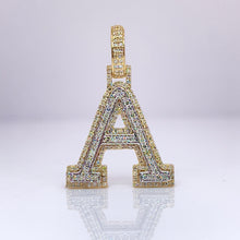 Load image into Gallery viewer, 0.52 CT. T.D.W Natural Diamond Two-Tone Initial A Pendant In 10 KT Gold