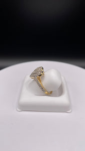 0.55 CT. Beautiful Natural Diamond Heart Ring In 10 KT Yellow Gold