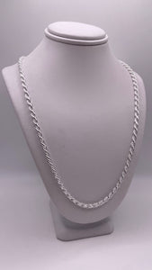 3mm Rope Chain/Bracelet In Silver