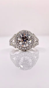 3.54 CT. Lab Grown Diamond Engagement Ring In 14 KT White Gold