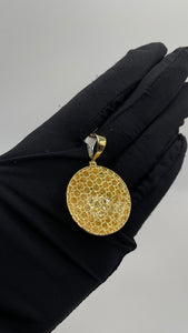 1.28 CT. Natural Diamond Globe Pendant In 10 KT Yellow Gold