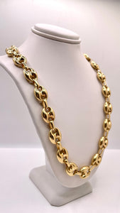 12mm Puff Gucci Chain In 14 KT Yellow Gold