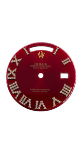 36mm DayDate Diamond Roman Numeral Dial In Red