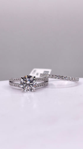 2.16 CT. Lab Grown Diamond Engagement Ring & Wedding Band Set In 14 KT White Gold