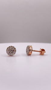 0.20 CT. Natural Diamond Round Shape Stud Earrings In 10 KT Rose Gold