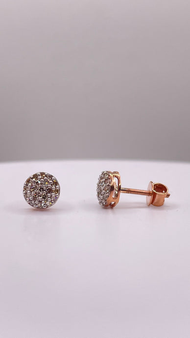 0.20 CT. Natural Diamond Round Shape Stud Earrings In 10 KT Rose Gold