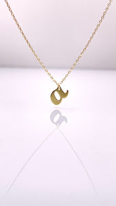 Dainty Initial Pendent & Chain Combo In 10 KT Yellow Gold