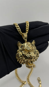 Tiger Pendent In 10 KT Yellow Gold