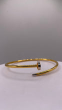 Load image into Gallery viewer, 21 KT Yellow Gold Nail Style Bangle