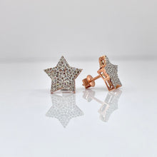 Load image into Gallery viewer, 0.33 CT. Natural Diamond Star Shape Stud Earrings In 10 KT Rose Gold