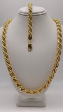 Load image into Gallery viewer, 7.9mm Rope Chain &amp; Bracelet Set In 10 KT Yellow Gold