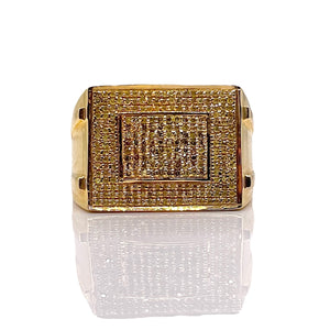 0.54 CT. Natural Yellow Diamond Men’s Ring In 10 KT Yellow Gold