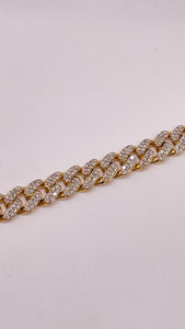 10.0 CT. Natural Diamond Miami Cuban Bracelet In 10 KT Yellow Gold