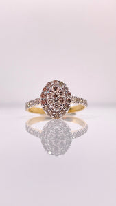 0.60 CT. Oval Shape Bridal Ring In 10 KT Yellow Gold