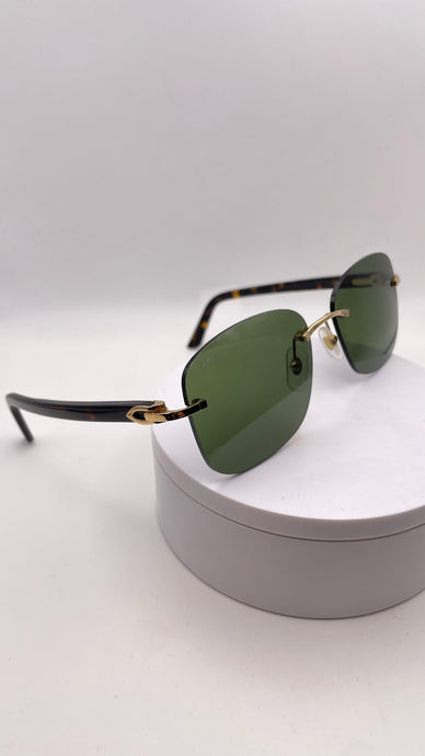 Cartier Gold & Tiger Eye Acetate Sunglasses