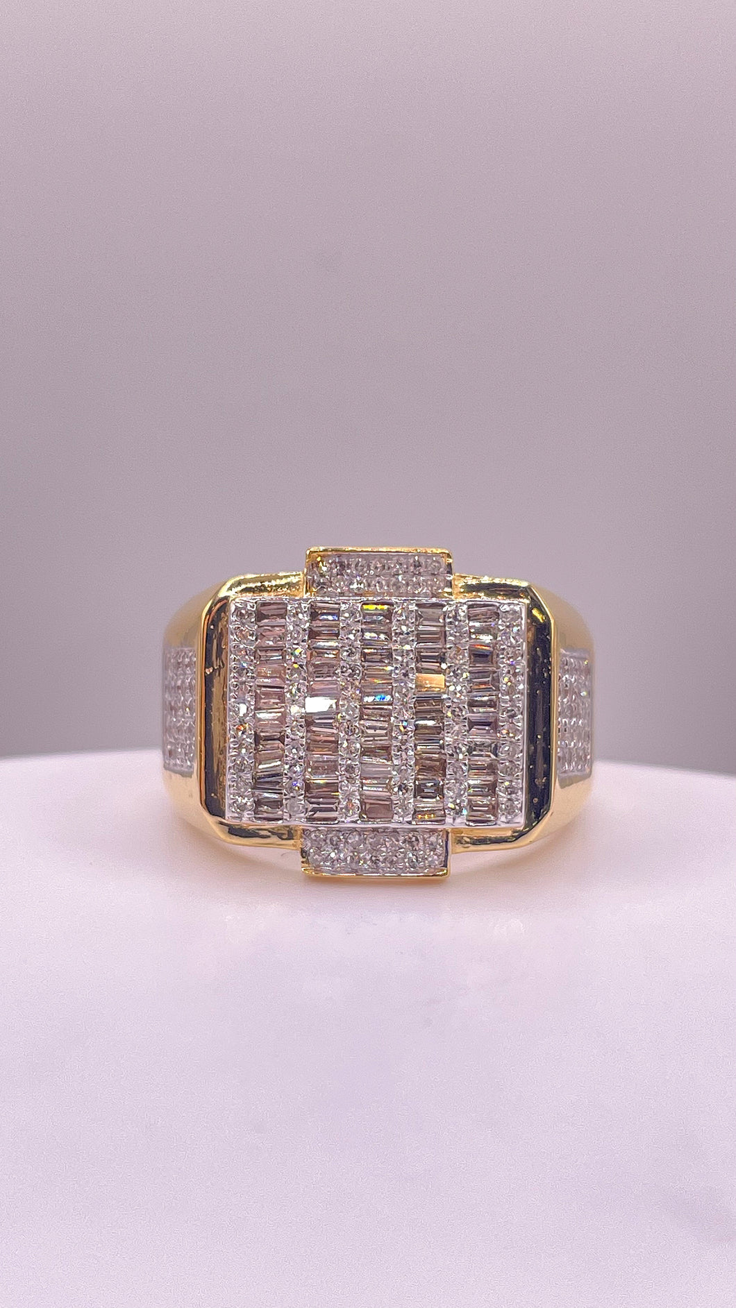 1.04 CT. Natural Diamond Men’s Ring In 14 KT Yellow Gold