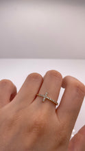 Load image into Gallery viewer, Dainty Cross Ring In 10 KT Yellow Gold With CZ