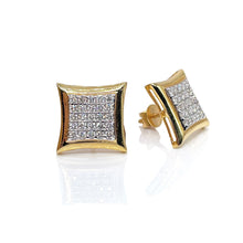 Load image into Gallery viewer, 0.60 CT. Natural Diamond Square Shape Stud Earrings In 10 KT Yellow Gold