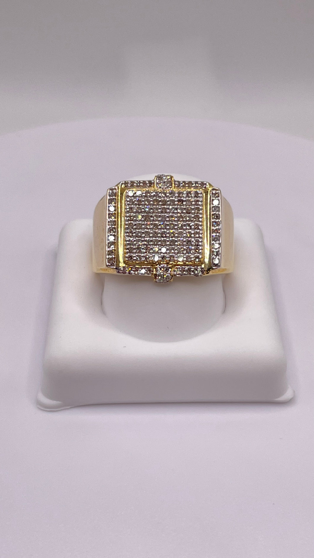 0.58 CT. Natural Diamond Men’s Ring In 10 KT Yellow Gold