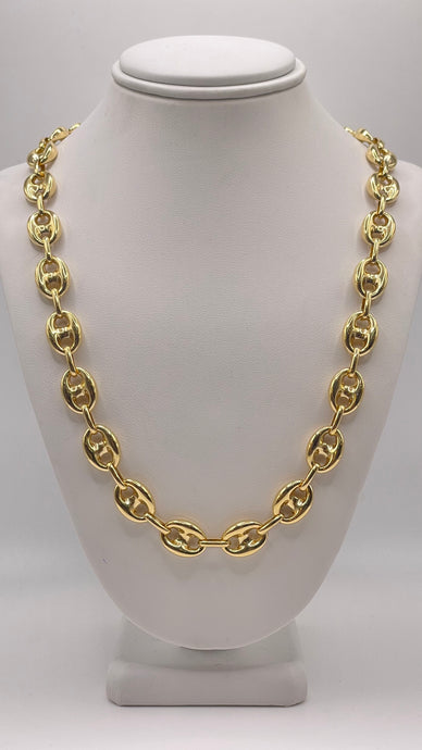 9.5mm Puff Gucci Link Chain In 14 KT Yellow Gold