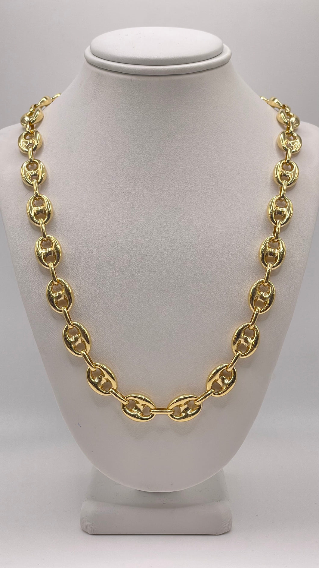 9.5mm Puff Gucci Link Chain In 14 KT Yellow Gold