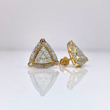Load image into Gallery viewer, 0.73 CT. Natural Diamond Stud Earrings In 10 KT Yellow Gold