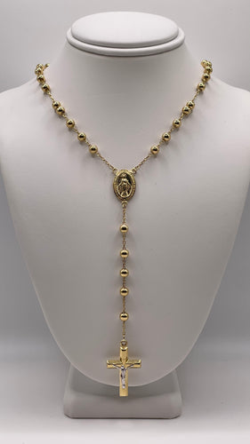 Rosary Necklace In 14 KT Yellow Gold