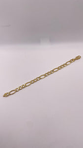 9.4mm Mens Figaro Bracelet In 10 KT Yellow Gold