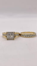 Load image into Gallery viewer, Approx 1.00 CT. T.D.W Natural Diamond Engagement Ring &amp; Wedding Band Set In 14 KT Yellow Gold