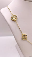 Load image into Gallery viewer, 5 Clover Necklace In 10 KT Yellow Gold