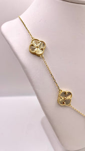 5 Clover Necklace In 10 KT Yellow Gold