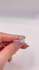 2.60 C.T. T.W Oval-Cut Certified Lab Grown Diamond Engagement Ring In 14 KT White Gold