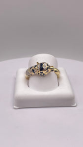 Beautiful Panther Ring In 10 KT Yellow Gold With CZ