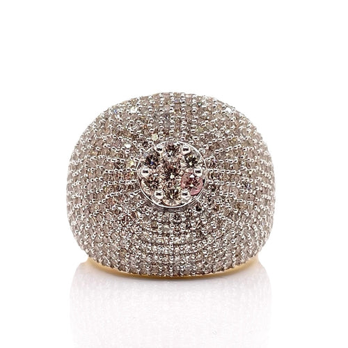 3.07 CT. Natural Diamond Round Shape Men’s Ring In 10 KT Yellow Gold