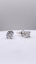 Load image into Gallery viewer, 2 CT. Moissanite Solitaire Stud Earrings In Silver With Screw Backings