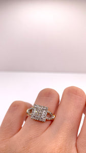 0.55 CT. Natural Diamond Women’s Square Shape Ring In 10 KT Yellow Gold
