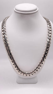 10mm Solid Miami Cuban Link Chain In 10 KT White Gold